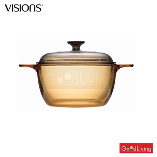 Visions หม้อแก้วทนไฟ+ฝา ขนาด 2.5 L. รุ่น V-01-VS 2.5/CL (สีชา)