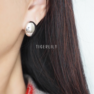 ต่างหูเงินแท้ silver 925 แบบติดหู รูปทรงไข่ ต่างหูมินิมอล เงินแท้ 925 Oval Earrings in Sterling Silver เครื่องประดับเงิน