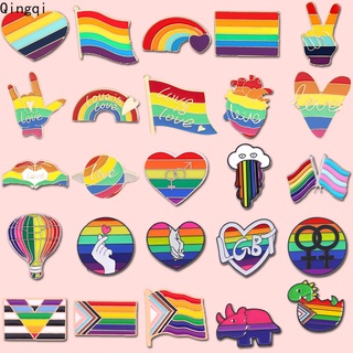 เครื่องประดับ เข็มกลัดโลหะ รูปหัวใจ LGBT สีรุ้ง แบบสร้างสรรค์ มี 26 แบบ