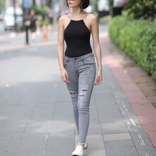 ใหม่! กางเกงยีนส์ 003 grey jeans แบรนด์ jetset