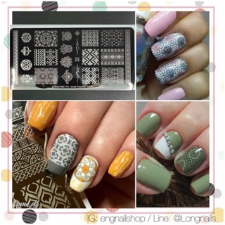 แผ่นปั๊มลายเล็บผืนผ้า - แมนดาลา อาหรับ mandala opi orly essie zoya