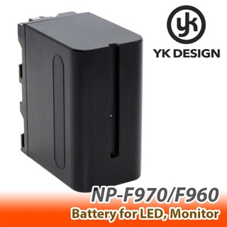 YK DESIGN Battery NP-F970/F960 7.4V 6600mAh แบตเตอรี่สำหรับจอมอนิเตอร์, ไฟ LED