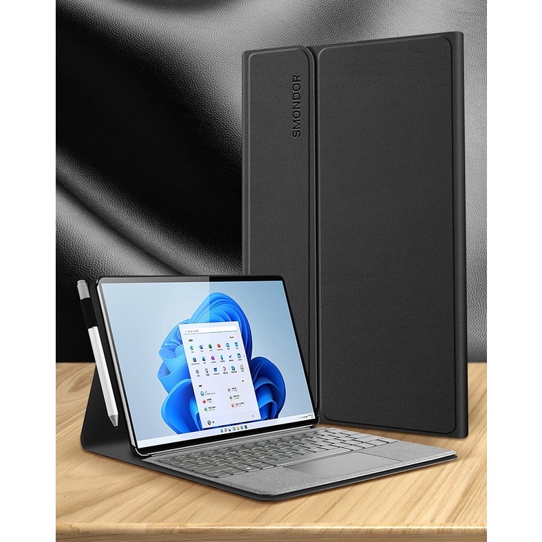 Smondor Premium Leather Case, เคสหนังสําหรับ Surface Pro 4,5,6,7,7Plus, Pro 8 M21