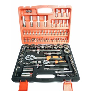 GSTLB TOOLS ชุดเครื่องมือ ประแจ ชุดบล็อก 94 ชิ้น แกน 1/2 และ 1/4 Socket Set