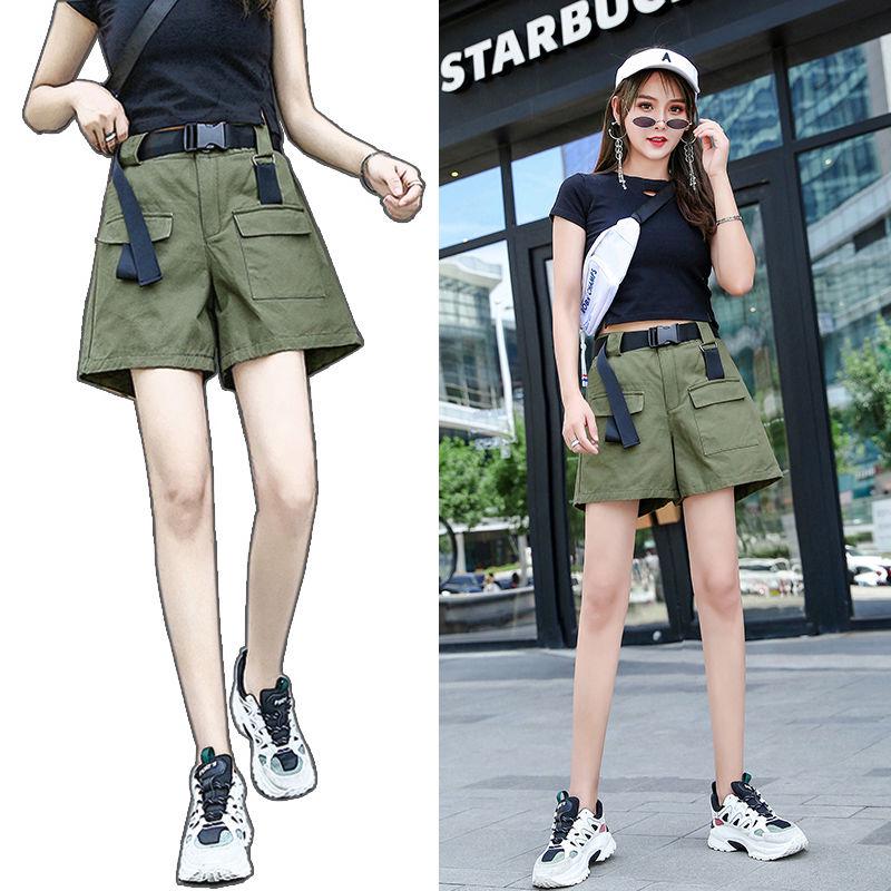 2020 กางเกงขาสั้นผู้หญิงเกาหลีหลวมกางเกงเอวสูง shorts/pants