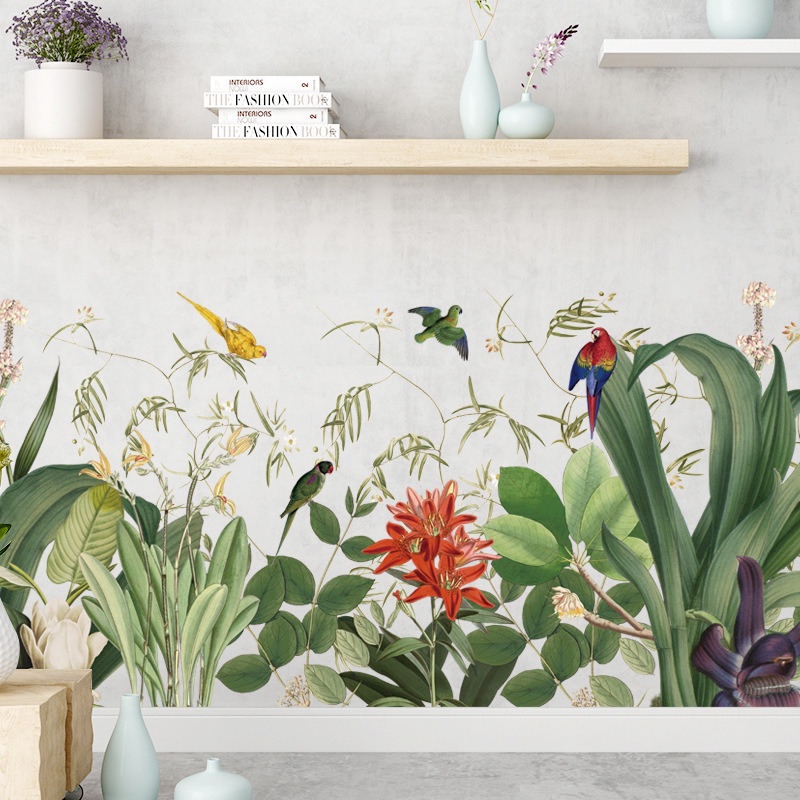 🔥YooDoo🔥พร้อมส่ง wallpaper ติดผนัง สติกเกอร์ลายใบไม้ และดอกไม้ ภาพติดผนัง สติกเกอร์ติดผนัง สติกเกอร์