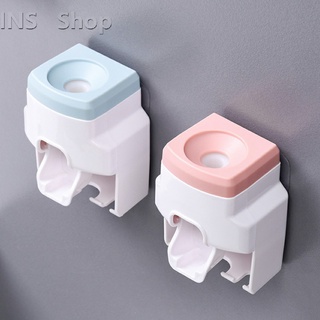 เครื่องบีบยาสีฟัน ติดผนัง มีที่แขวนแปรงสีฟัน   Toothbrush holder