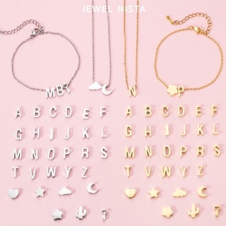 shiny alphabet necklace สร้อยคอจี้ตัวอักษรสแตนเลส