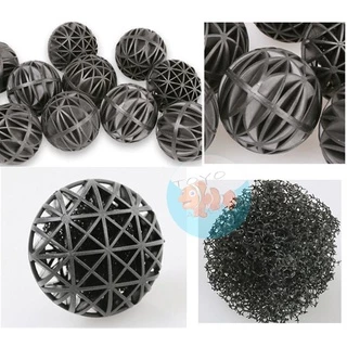 วัสดุกรอง ไบโอบอล Bio Ball ขนาด 26mm กรองน้ำ มีฟองน้ำ สำหรับบ่อกรอง ถังกรอง และกรองในตู้ปลา
