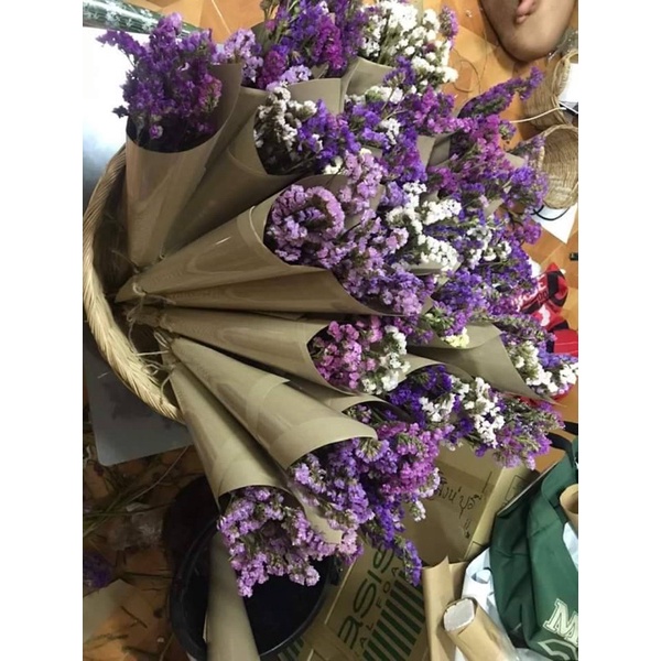 ช่อสแตตีสแห้งพร้อมส่งช่อดอกไม้แห้งขั้นต่ำ10ช่อช่อละ15 บาท