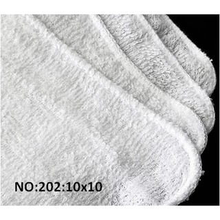 KTI Towel No:202 ผ้าขนหนู 10x10 นิ้ว สีขาว แพ็ค 1 โหล (12ผืน) เย็บขอบโพ้ง ผ้าเช็ดอเนกประสงค์ คอตตอน 100%