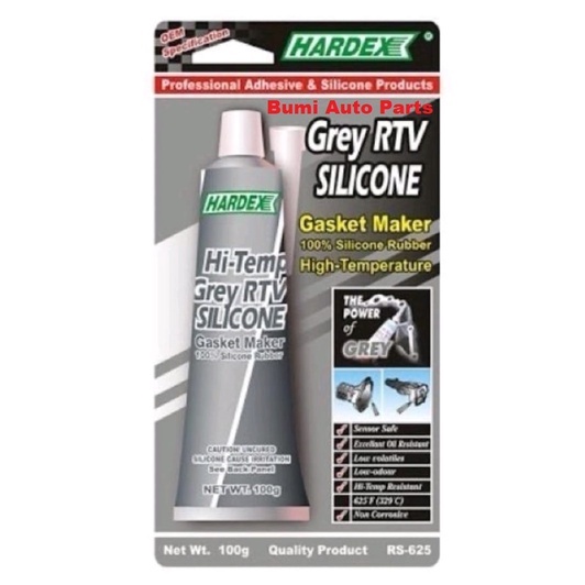 HARDEX RS625 เครื่องทําปะเก็นหมากฝรั่งซิลิโคน RTV สีเทา อุณหภูมิสูง 100g