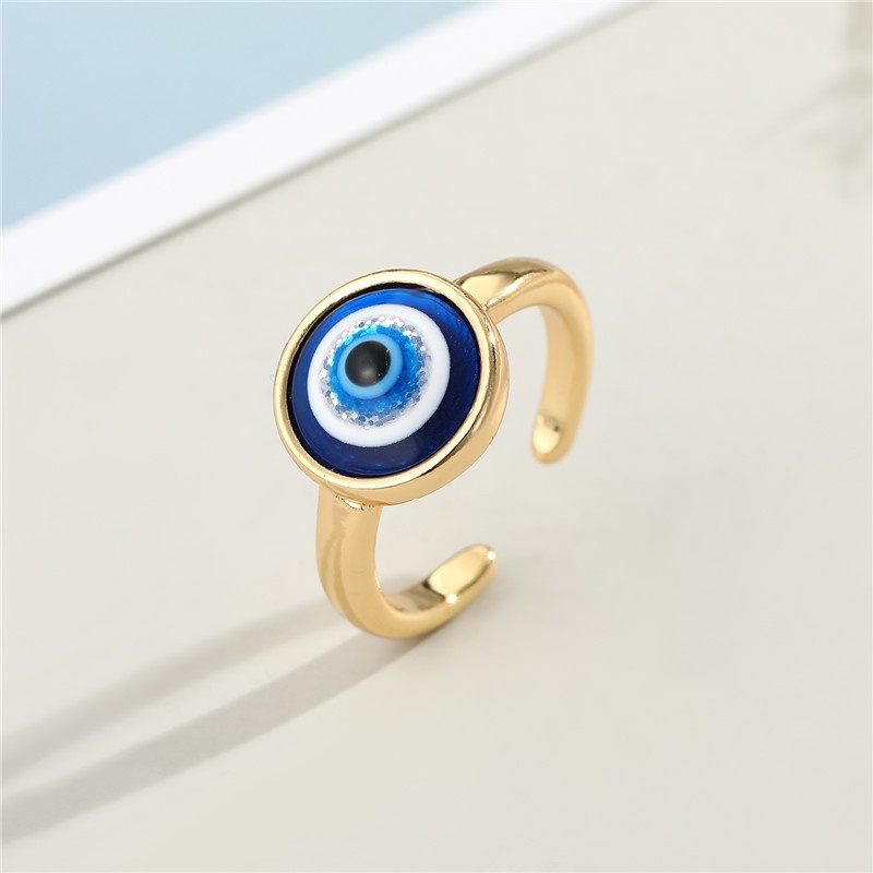 Gmai Blessed Evil Eye แหวนผู ้ หญิง Lucky เปิดปรับนิ ้ ว Knuckle เครื ่ องประดับ
