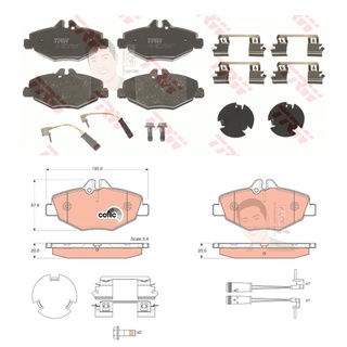 GDB1542 ผ้าเบรค-หน้า(TRW) (เนื้อผ้า COTEC) BENZ E220 CDI, E200 1.8 comp.,E240 2.6, W211