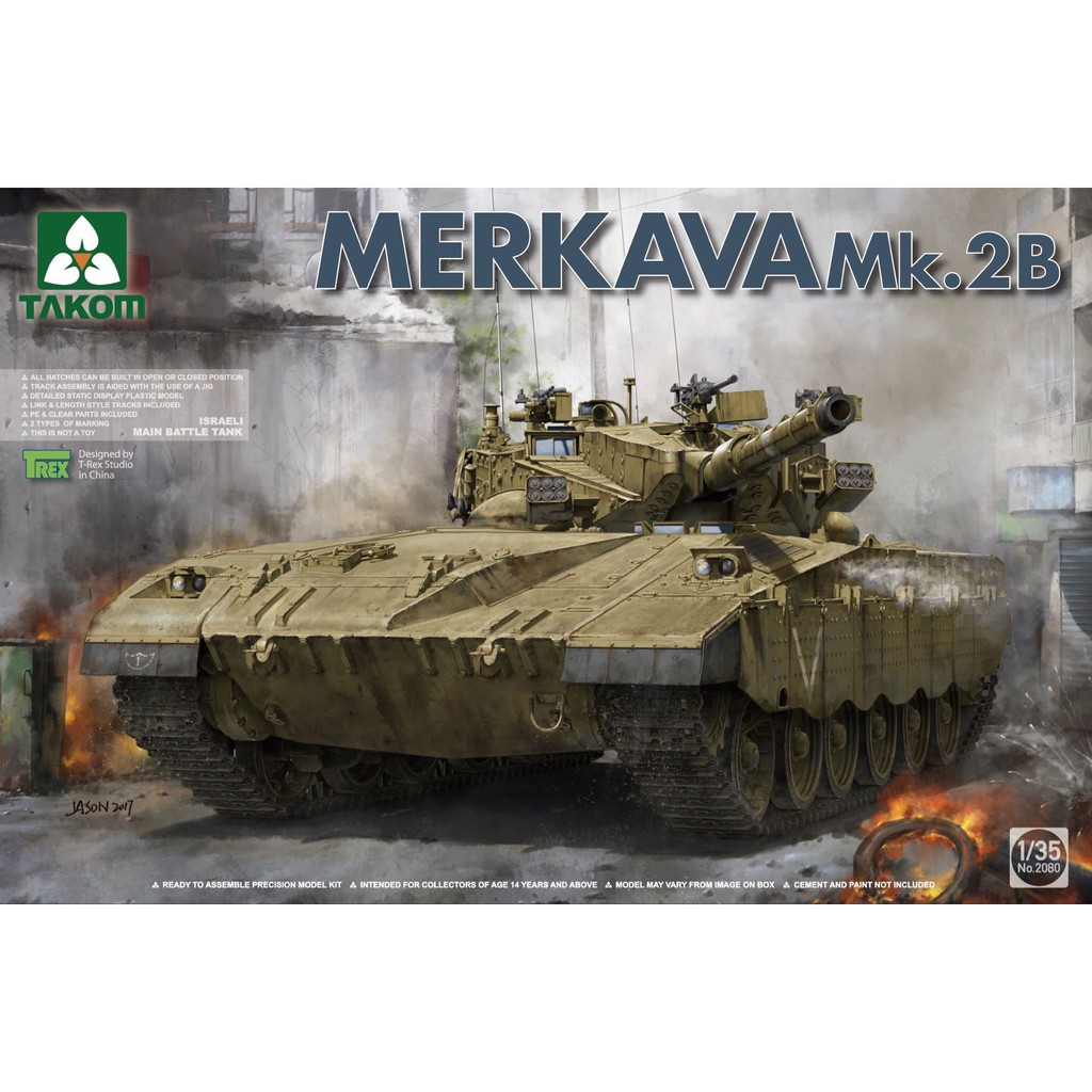 พลาสติก โมเดล ประกอบ TAKOM สเกล 1/35 Merkava Mk.2B (2080)