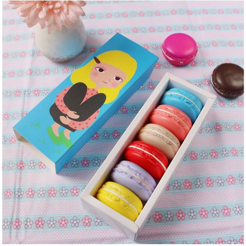 กล่องใส่ขนมคุ๊กกี้ ใส่มาการอง ลายเด็กผู้หญิง แพ็คละ 10ใบ - รูปที่ 5