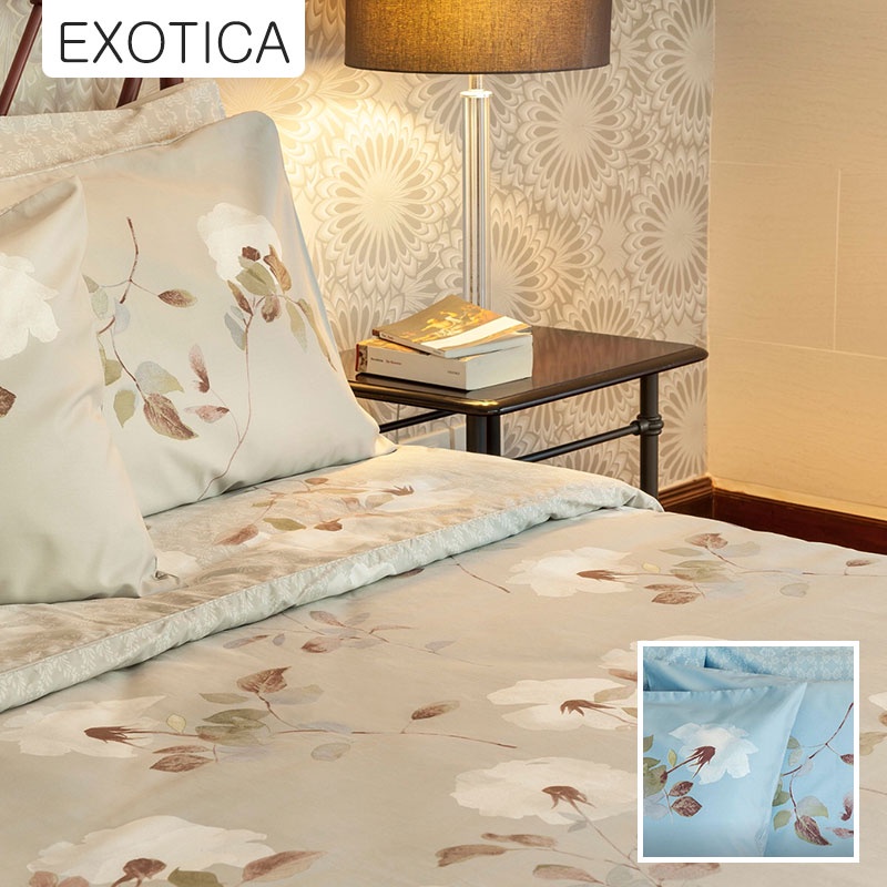 EXOTICA ปลอกผ้านวม/ผ้านวมเย็บติด ลาย Jasmine ขนาด 100”x90”และ 70”x90”
