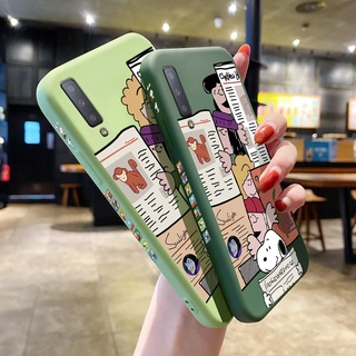 สำหรับ Samsung Galaxy A60 A6 2018 A6 Plus 2018 A7 2018 A9 2018 Snoopy โทรศัพท์มือถือกรณี DROP Protection และ Light Liquid ซิลิโคนฝาหลัง Full เลนส์ป้องกันโทรศัพท์มือถือกรณีปลอก