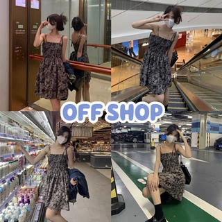 OFF SHOP พร้อมส่ง (OFF-11123)  ชุดเดรสไหมพรม ลายดอกไม้ ทะเลเบาๆ น่ารักมากคิ้วสุด