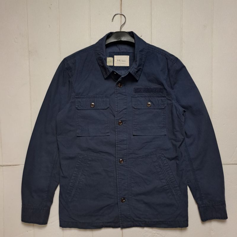 FRJ JEANS UTILITY OVERSHIRT NAVY JACKET SIZE L