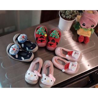 Baby Nong พิเศษรองเท้าหัดเดิน พื้นซิลิโคนกันลื่น {ตุ๊กตาแมวกริ๊ง แมวคิตตี้ } ซานต้าคลอส,ต้นคริสต์มาส สำหรับแรกเกิดถึง 3ป