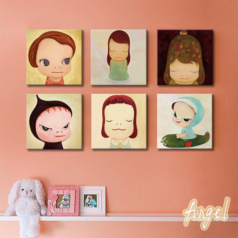 โปสเตอร์ภาพวาดผ้าใบ HD รูปตุ๊กตา Yoshitomo Nara Sleepwalking สไตล์ญี่ปุ่น สําหรับตกแต่งผนังห้อง