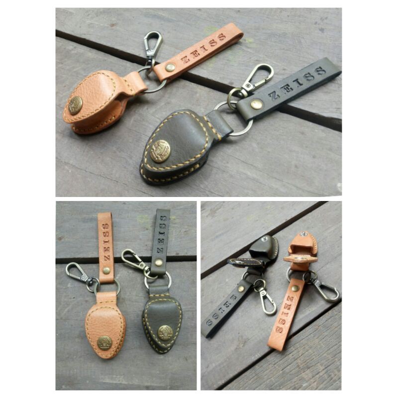 กระเป๋าหนังใส่กล้องส่องพระ ZEISS D40 กระดุมเรียบไม่มีลาย