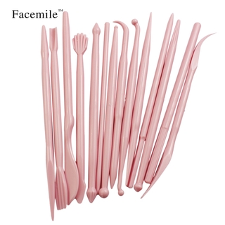 Facemile แม่พิมพ์แกะสลักเค้ก รูปดอกไม้ สีชมพู 14 ช่อง DIY สําหรับทําเบเกอรี่ 03044