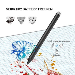 ส่งเร็วจากไทย (VEIKK's Official store) VEIKK เมาส์ปากกาดิจิตอล  รุ่น A15PRO สำหรับ แท็บเล็ต วาดภาพ พิมพ์แบบเต็มจอ ขนาด 10x6 นิ้ว ความไวแรงดัน 8192 #3