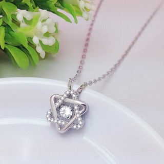 สร้อยคอพร้อมจี้  925 Sterling Silver รูปดาวประดับด้วย Crystal David