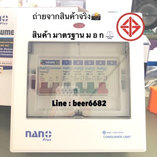 ตู้โหลด 4 ช่อง 63 A ยี่ห้อ NANO ‼️ป้องกันกระแสไฟฟ้ารั่ว‼️เเละ กันดูด พร้อมเมนและลูก ยี่ห้อ NANO PLUS +5ช่อง