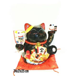 แมวกวักนำโชค เซรามิค ขนาด 28×28×28cm