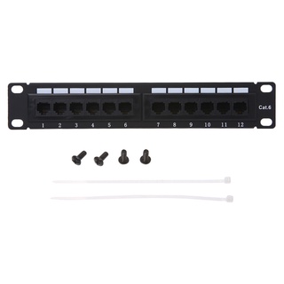 Rr CAT6 แผ่นแพทช์ติดผนัง และแร็ค RJ45 12 พอร์ต