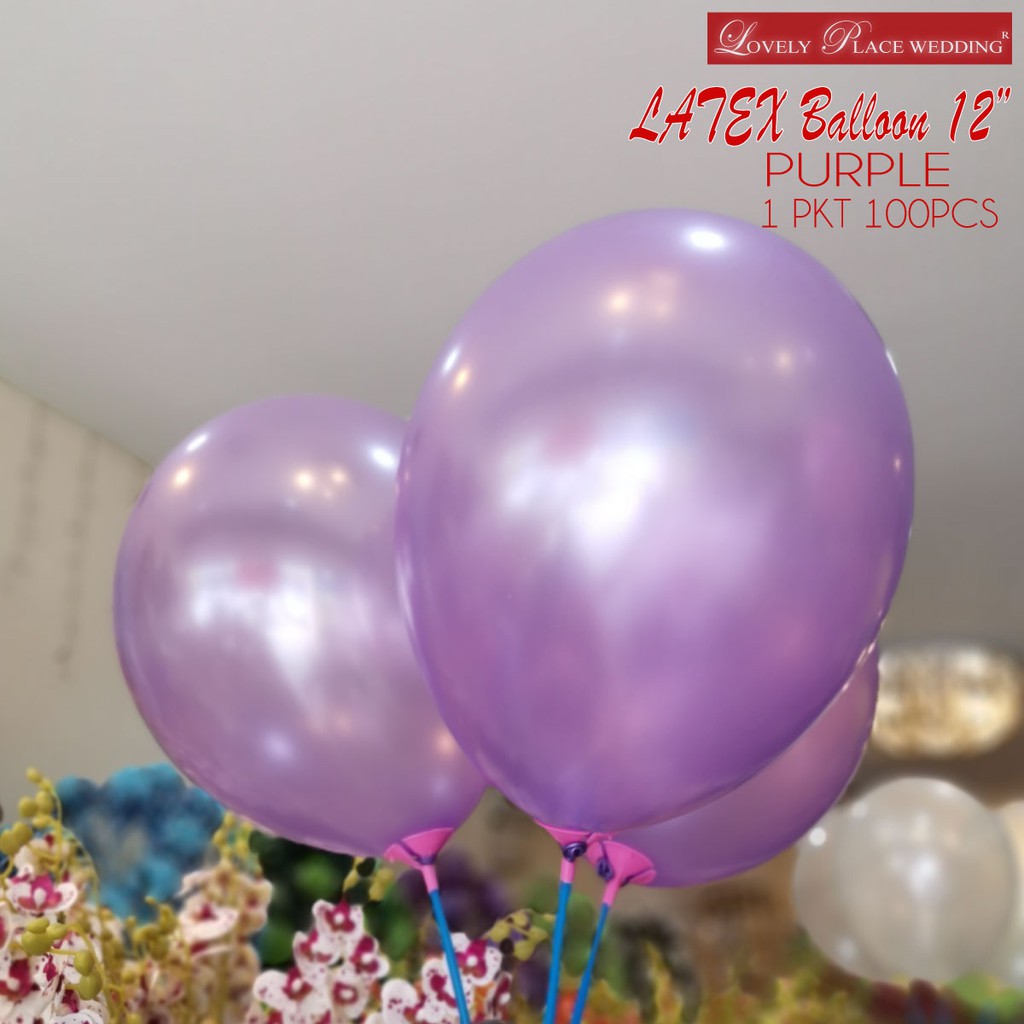 สีม่วง 12" BALLOON 100 ชิ้น LATEX PARTY BALLOON