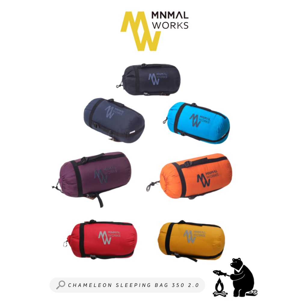 ถุงนอนขนเป็ดแท้ / ตั้งแคมป์ เดินป่า Made in Korean - Chameleon Sleeping Bag 350 2.0 - Minimal Works