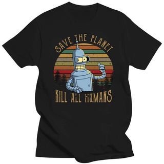 เสื้อยืดผ้าฝ้ายพิมพ์ลายคลาสสิก เสื้อยืด พิมพ์ลาย Save The Planet Kill All Humans สําหรับผู้ชาย