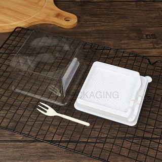 DEDEE กล่องเค้กฐานขาว+ฝา+ส้ม(50ชุด)DD-H085 กล่องเค้กฐานขาว