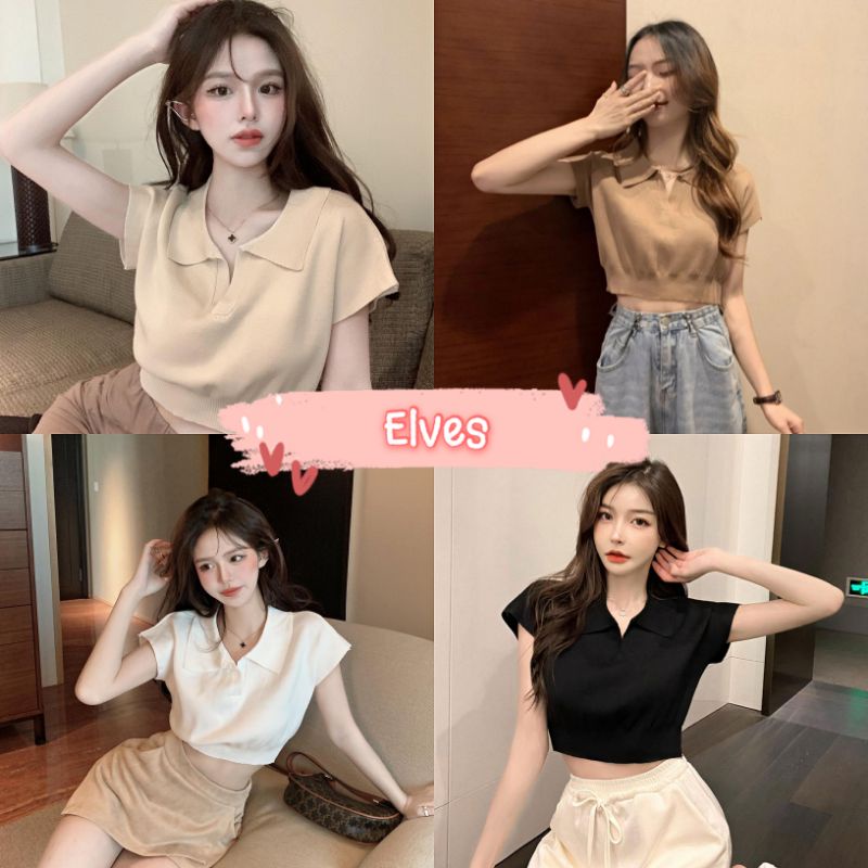 Elves✨พร้อมส่ง✨ เสื้อไหมพรมแขนกุด คอเต่า ผ้านิ่มลื่นใส่สบาย ~11562~