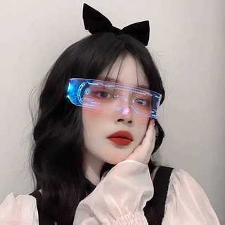 แว่นตาเปล่งแสงไฟ Led เทคโนโลยี Cyberpunk Tiktok บาร์แฟลชดิสโก้