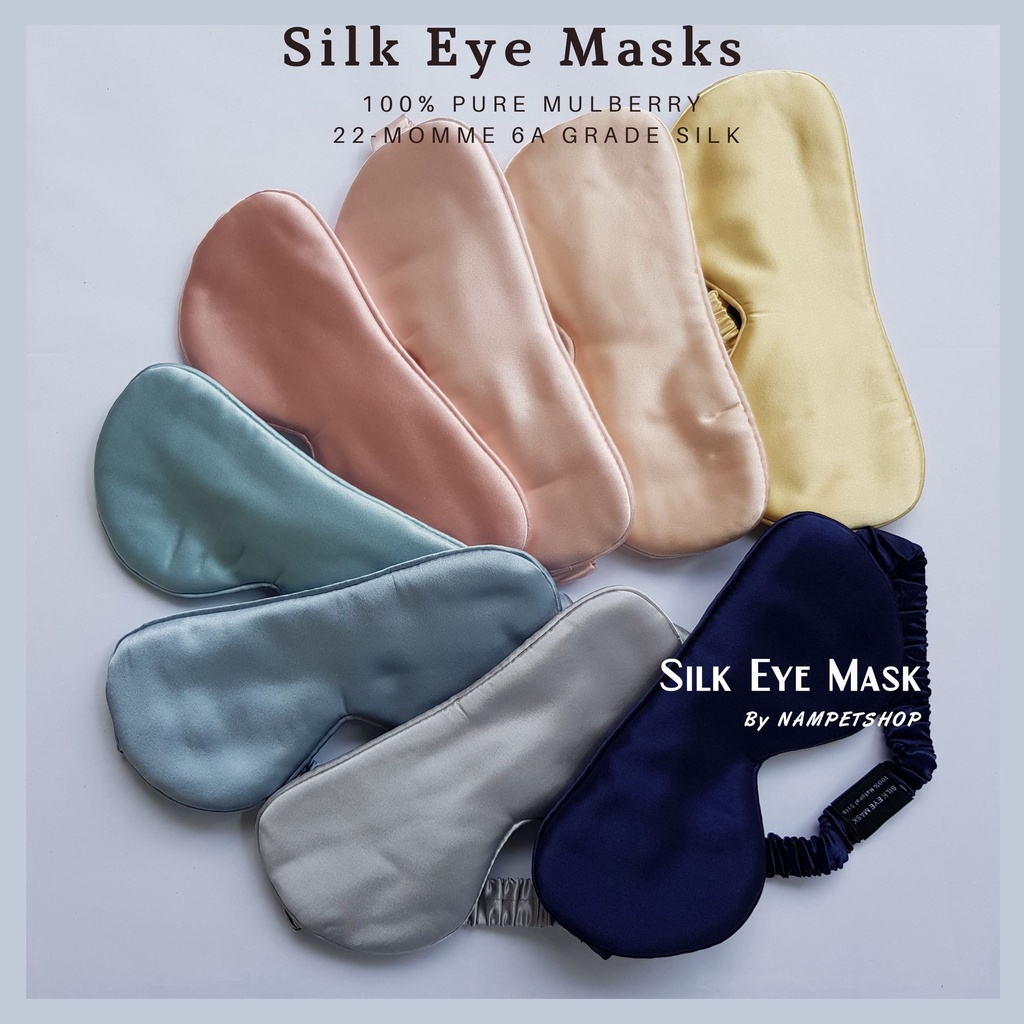 ผ้าปิดตาผ้าไหมมัลเบอร์รี่แท้ 100% เกรด 6A หนา 22MM (SILK EYE MASKS - 100% PURE MULBERRY 22-MOMME 6A 
