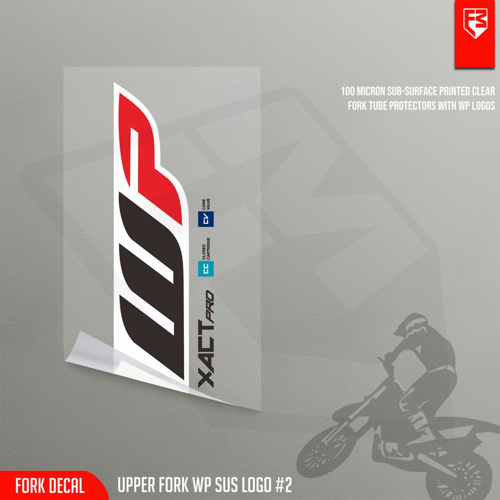 Upper Fork Decal Sticker USD WP 02 Clear shock crf klx wr155 ktm