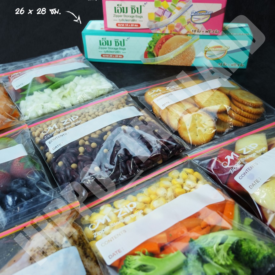ถุงซิป ใส่อาหาร บรรจุ 18 ใบ26x28 ซม. ซื้อ 1 แถม 1 - รูปที่ 5