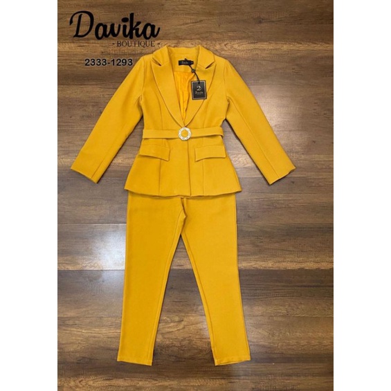 DV#มีXS-XL#ชุดสูทสีเหลือง#สูทผู้หญิง#สูท#เสื้อสูท#Davika