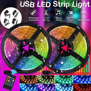 แถบไฟ Led 150 ดวง DC12V RGB ยาว 5 ม. กันน้ํา พร้อมรีโมตคอนโทรล สําหรับตกแต่งบ้าน ในร่ม และกลางแจ้ง