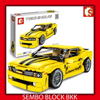 ชุดบล็อคตัวต่อ SEMBO BLOCK รถซุปเปอร์คาร์ สีเหลือง SD701504 จำนวน 558 ชิ้น