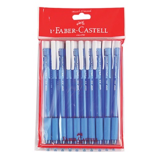 เฟเบอร์-คาสเทล ปากกากดลูกลื่นสีน้ำเงิน 0.5 มม. x 10 ด้าม101337Faber-Castell Grip Ballpoint Pen Blue 0.5 mm x 10 Pcs Fabe