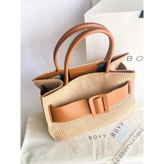 ❌ขายแล้ว❌ Used Like New Boyy Brown Bobby 38 Natural Raffia Tote Bag รุ่นฮิตจุของได้เยอะ แท้ 100% (ไม่แท้ยินดีคืนเงิน)