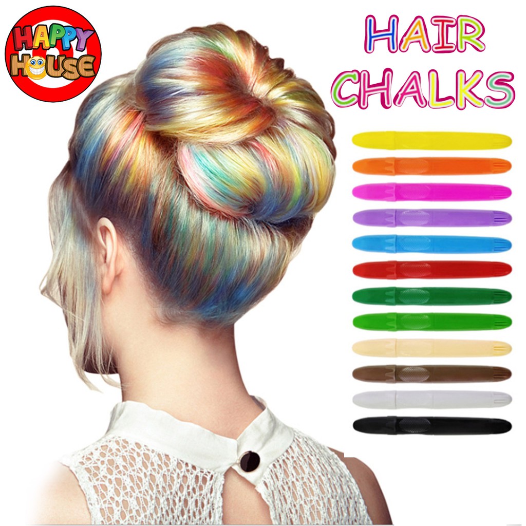 ชอล์ก เปลี่ยนสีผม ชั่วคราว Hair Chalks : เทา