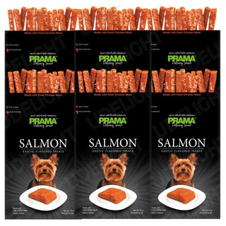 ขนมสุนัข Prama Stick รสแซลมอน 70 กรัม (6 ซอง) PRAMA Dog Treat Salmon Flavor Dog Snack 70g (6 pouches)