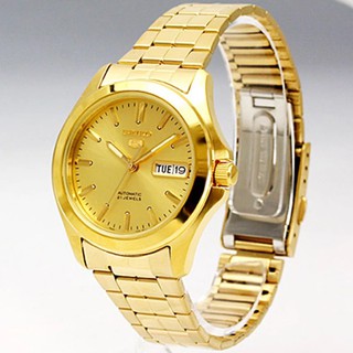 SEIKO 5 Automatic Mens Watch Stainless Strap รุ่น SNKK98K1 - สีทอง